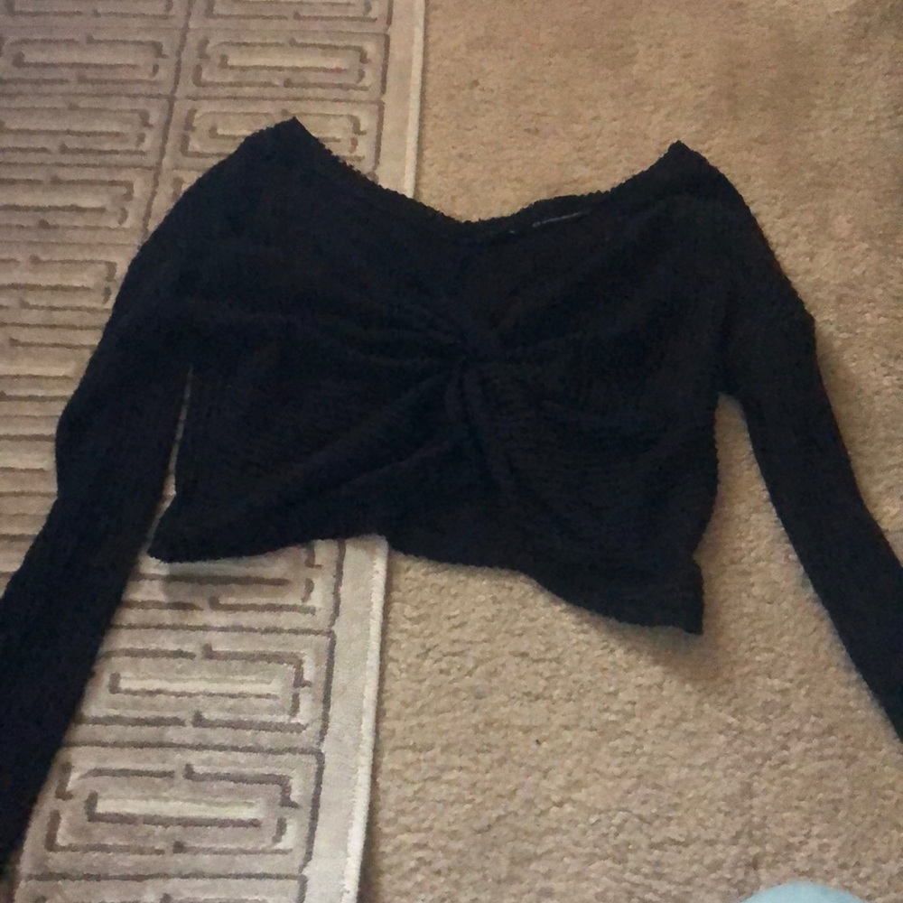 urban outfitters cropped waffle print sweater